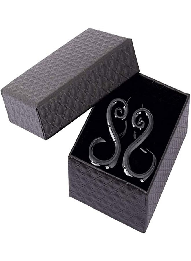 Qmcandy 2pcs Glass Spiral Tapers Plugs Twist Stretchers Earrings Stretching Piercings Jewelry Gauges 2g, black - Image 4
